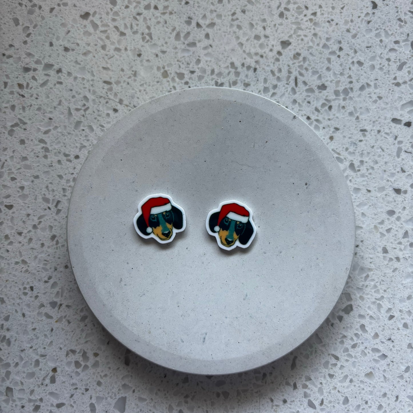 Dachshund Christmas Planar Studs