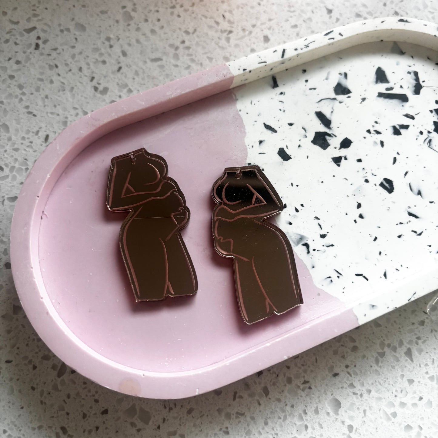 Pregnant Rose Gold Dangles