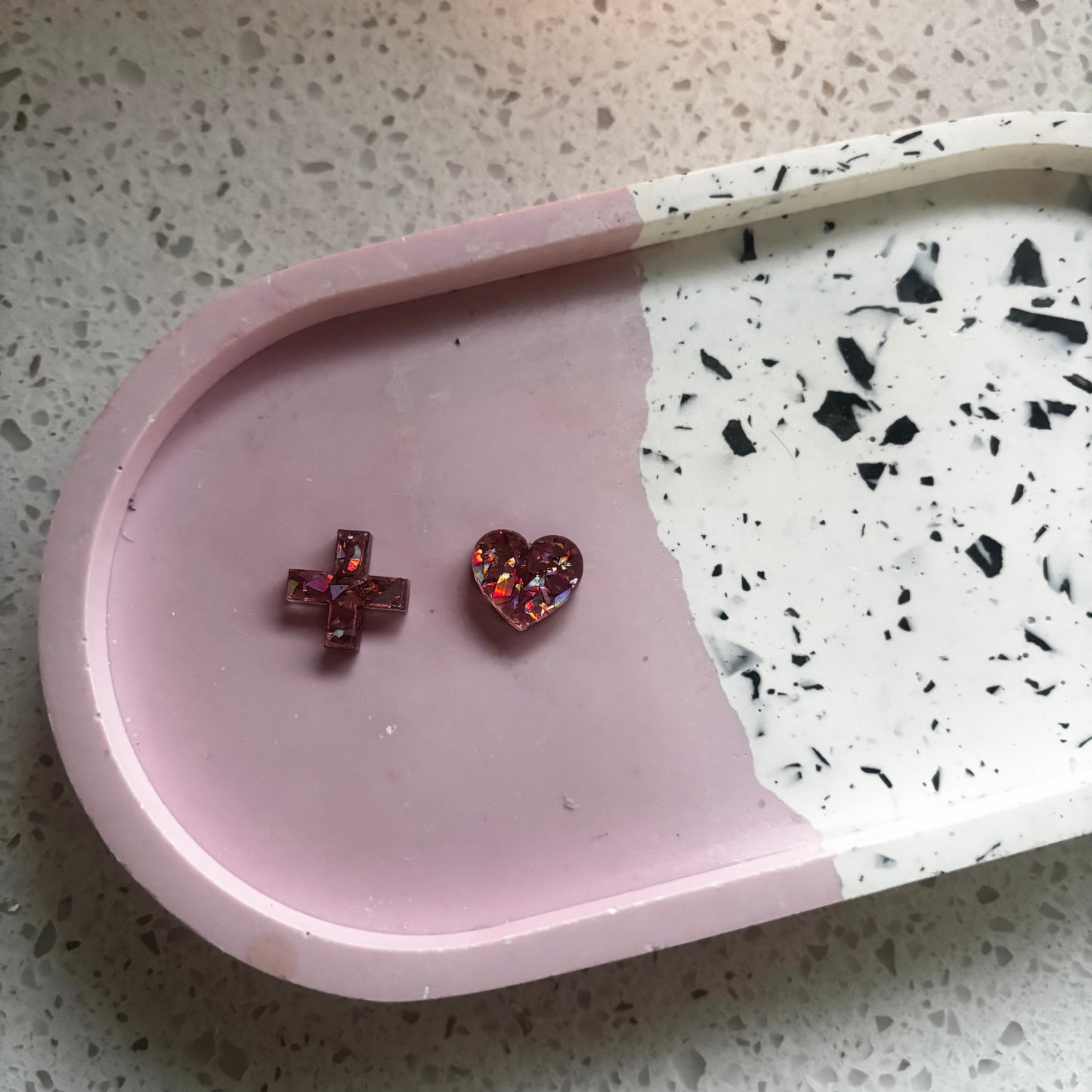 Rose Gold Holographic Mix Studs