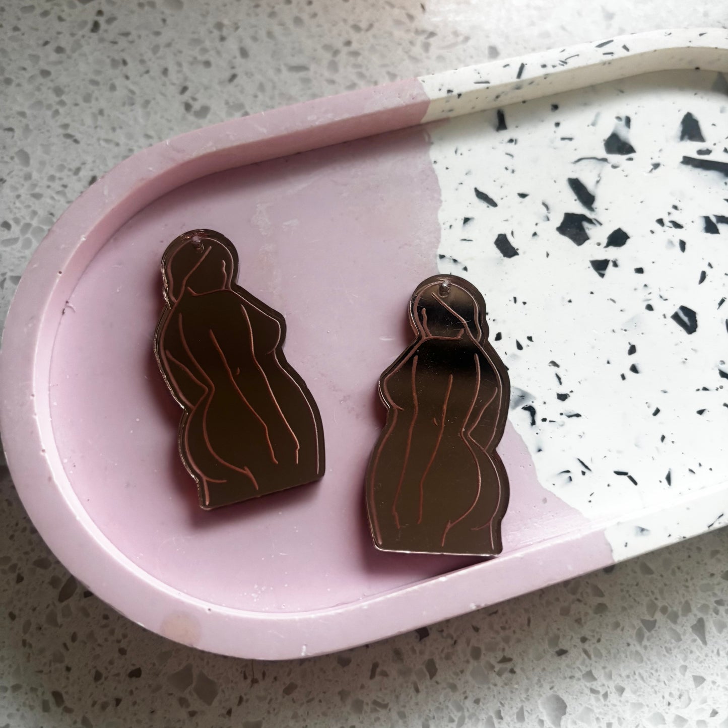 Curvy Rose Gold Dangles