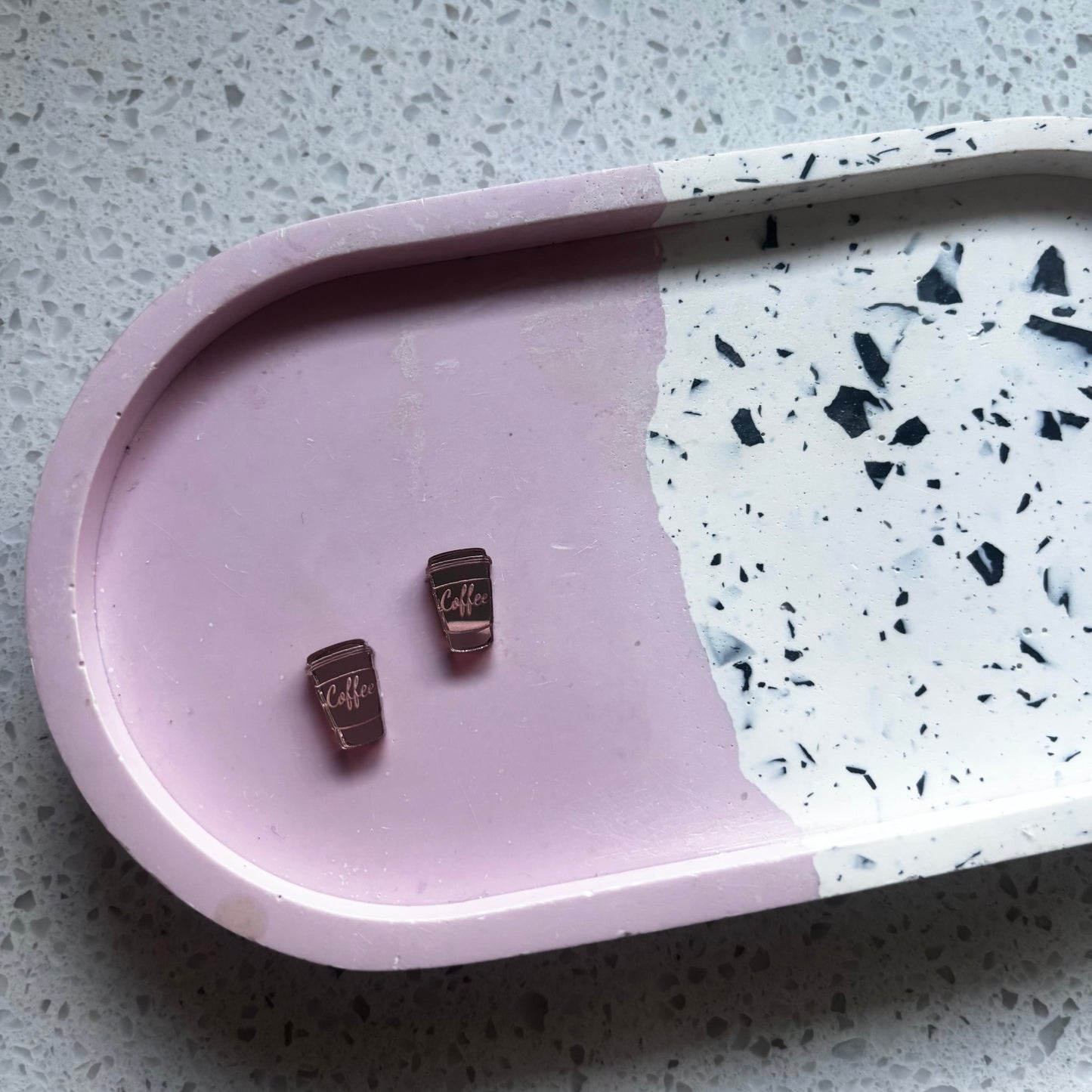 Rose Gold Coffee Studs