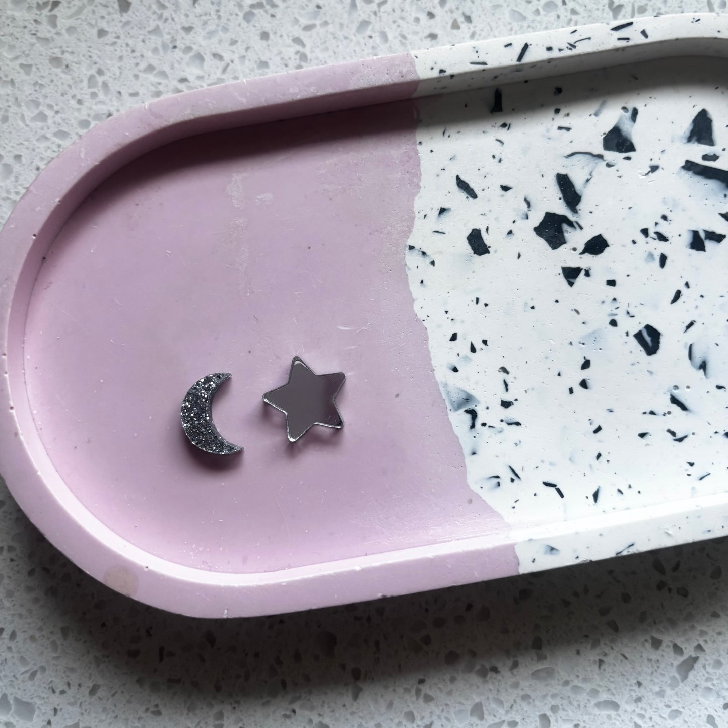 Silver Moon & Star Earring Studs