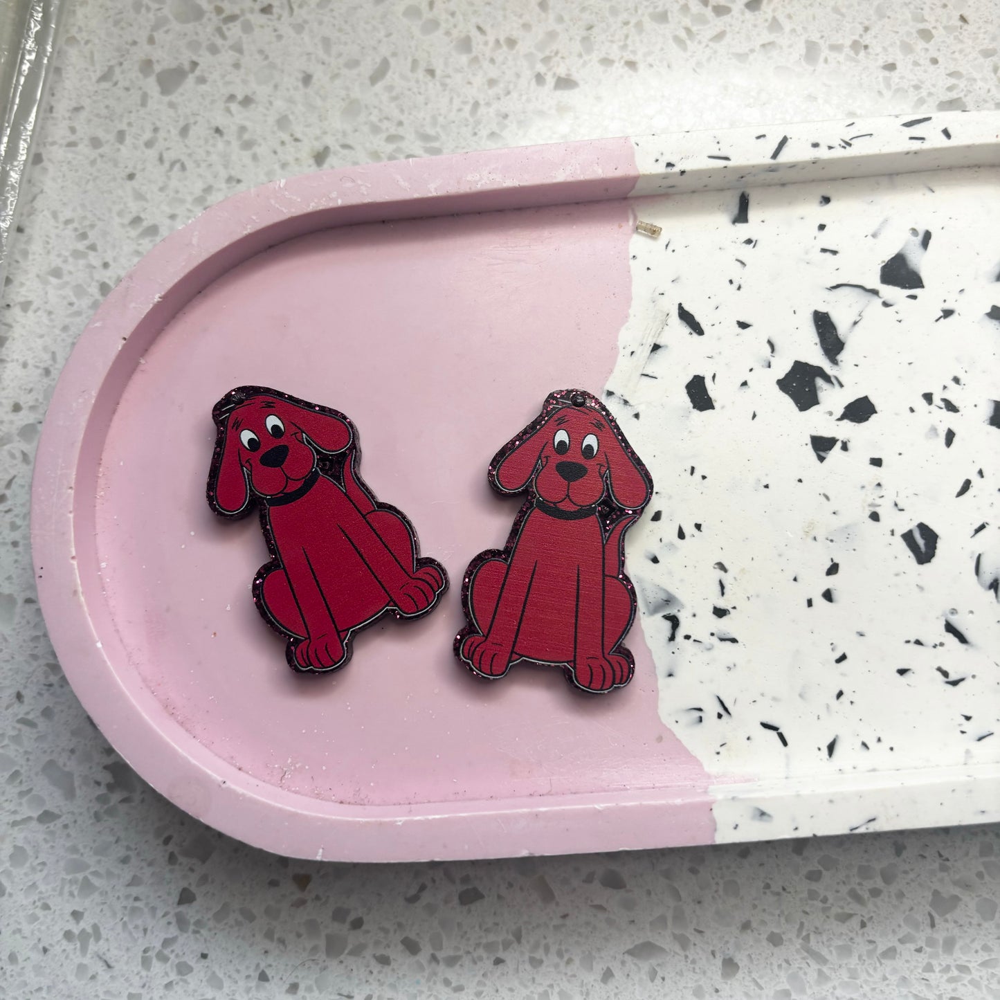 clifford the dog earrings