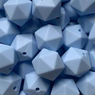 Pastel Blue - 14mm Icosahedron - 10pack