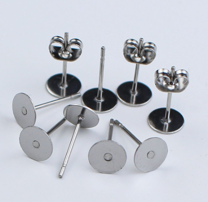 3mm Stainless Steel Silver Earring Stud Posts & Backings - 100 Pieces