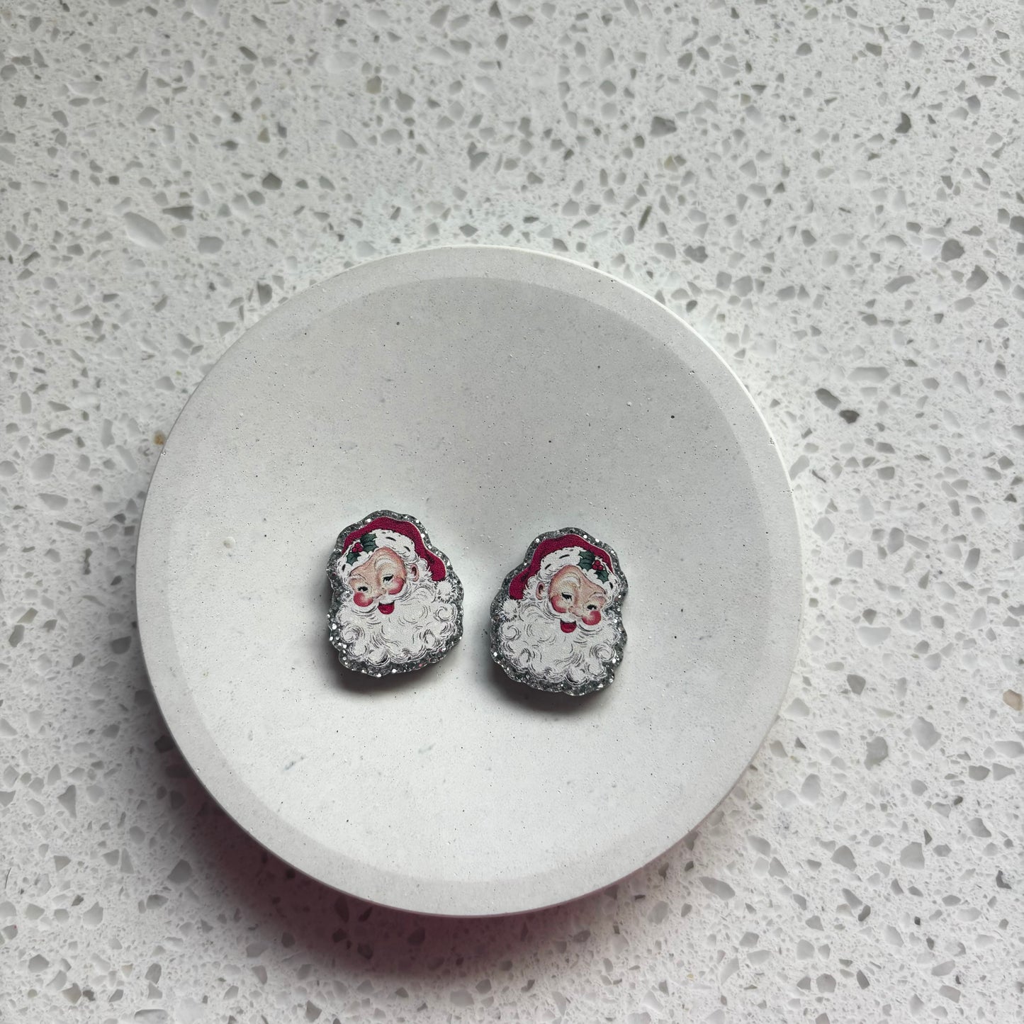 Retro Santa Studs