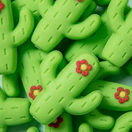 Cactus Silicone Beads - 2 Pack