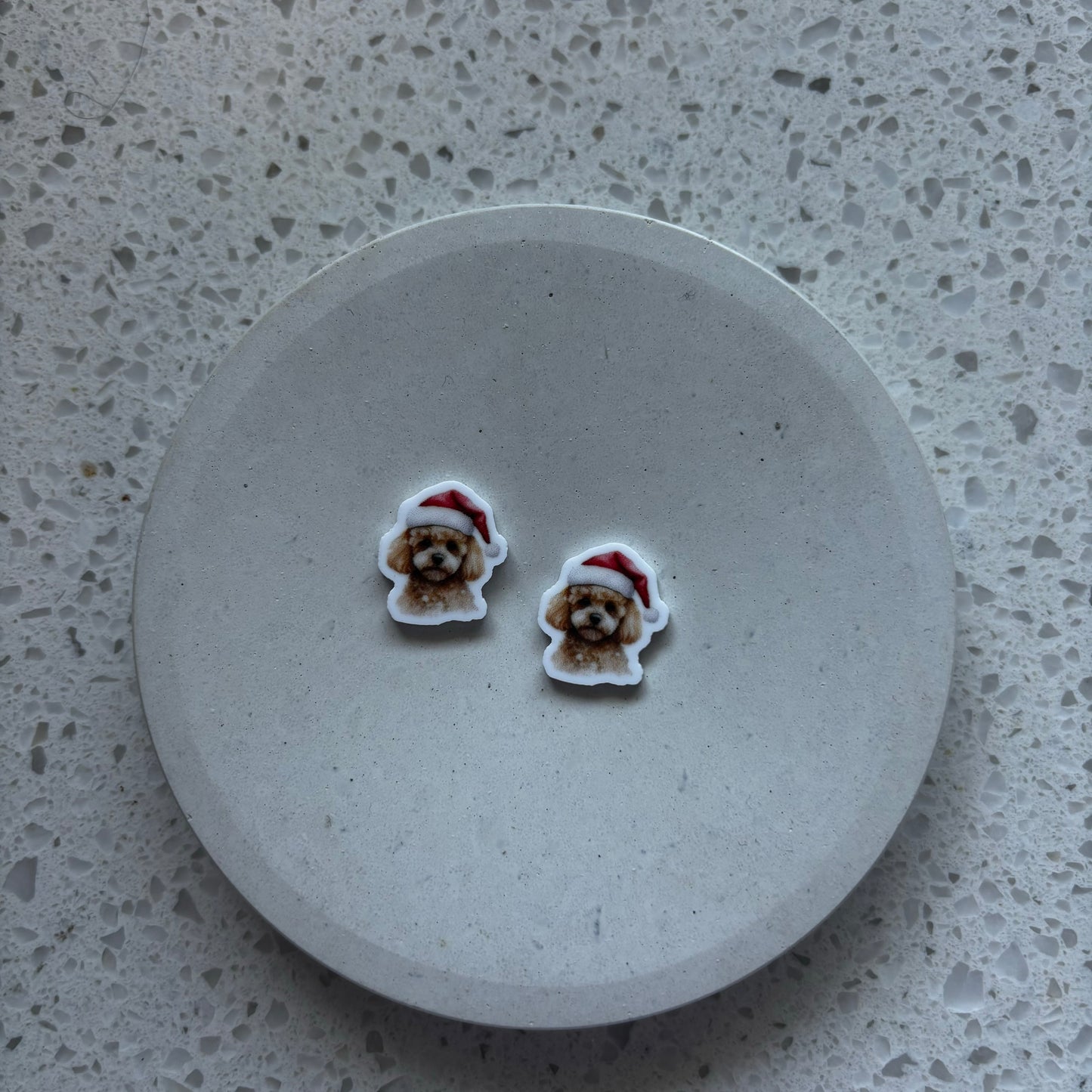 Cavoodle Christmas Planar Studs