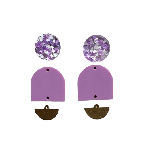 Purple Confetti Dangles