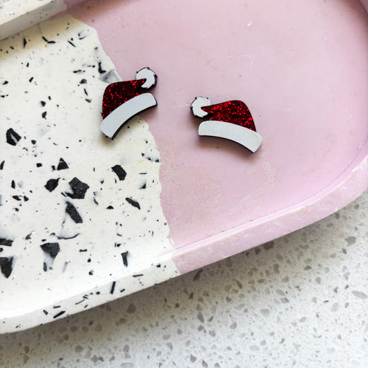 Santa Hat Studs