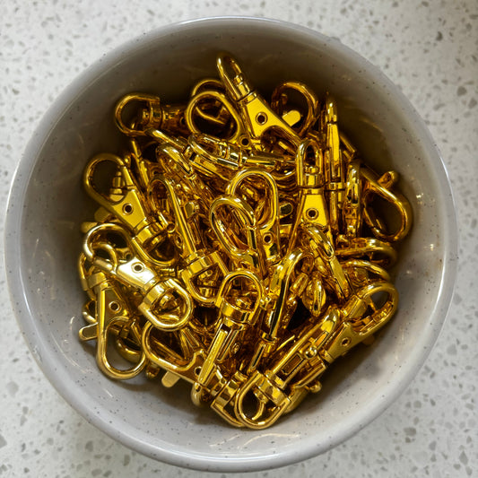 Gold 40mm Swivel Clasps - 10 Pack