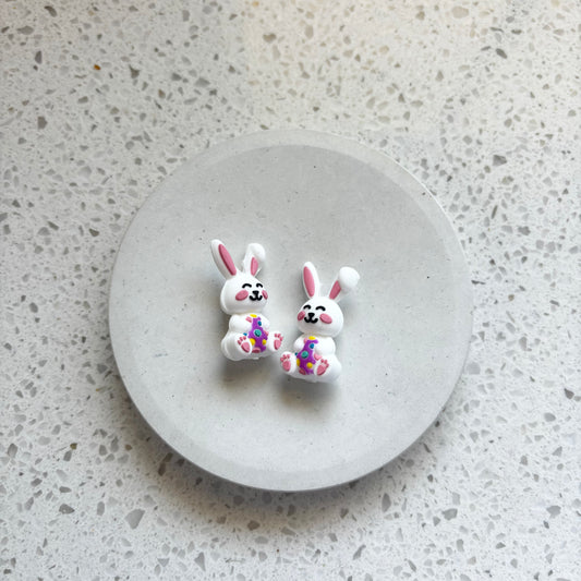 3D Bunny Silicone Beads - 2 Pack