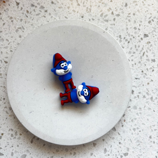 3D Smurf Silicone Beads - 2 Pack