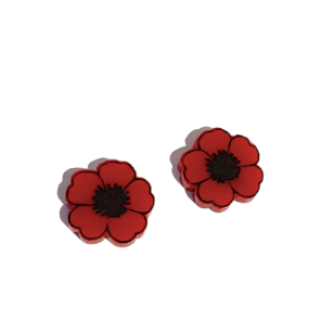 Anzac Day Poppy Studs