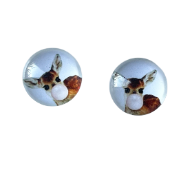 Deer Glass Dome Studs