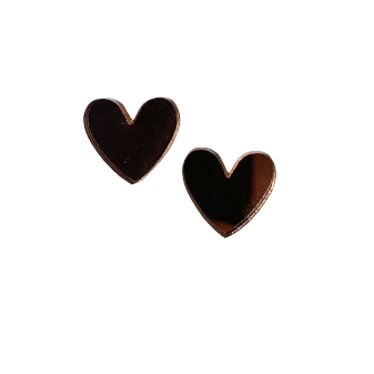 Rose Gold Heart Earring Studs