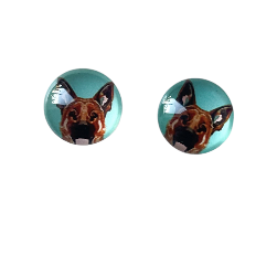 German Shepard Glass Dome Studs