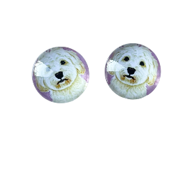 Maltese Shih Tzu Dome Studs