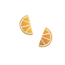 Lemon Slice Resin Studs