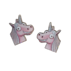 Pink Unicorn Studs