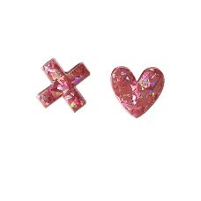 Rose Gold Holographic Mix Studs