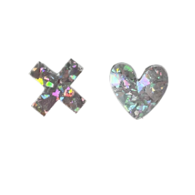 Silver Holographic Mix Studs