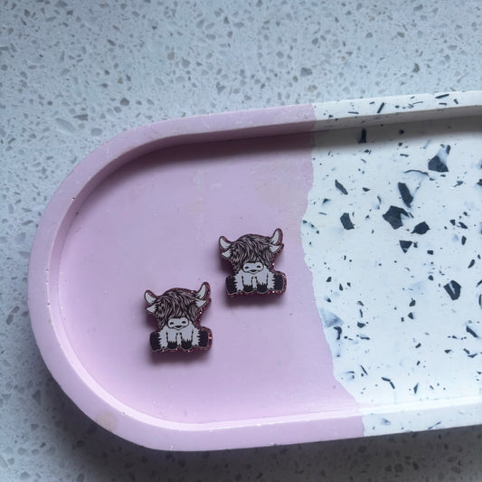 acrylic earring studs wholesale highland cow
