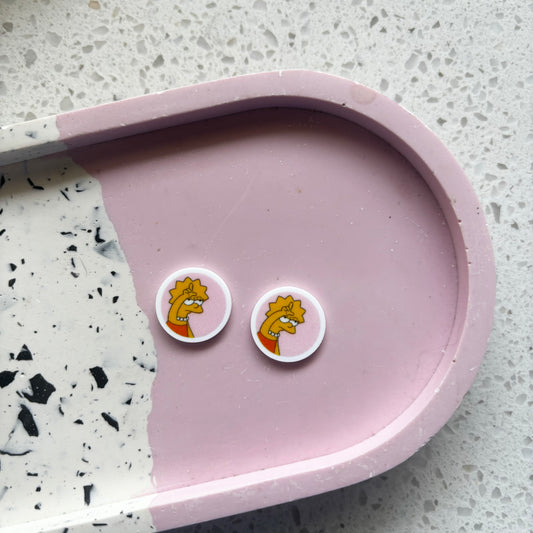 lisa simpson earring studs