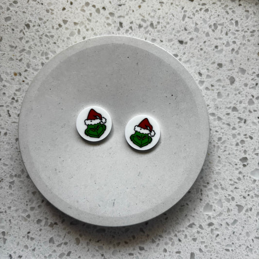 round grinch studs