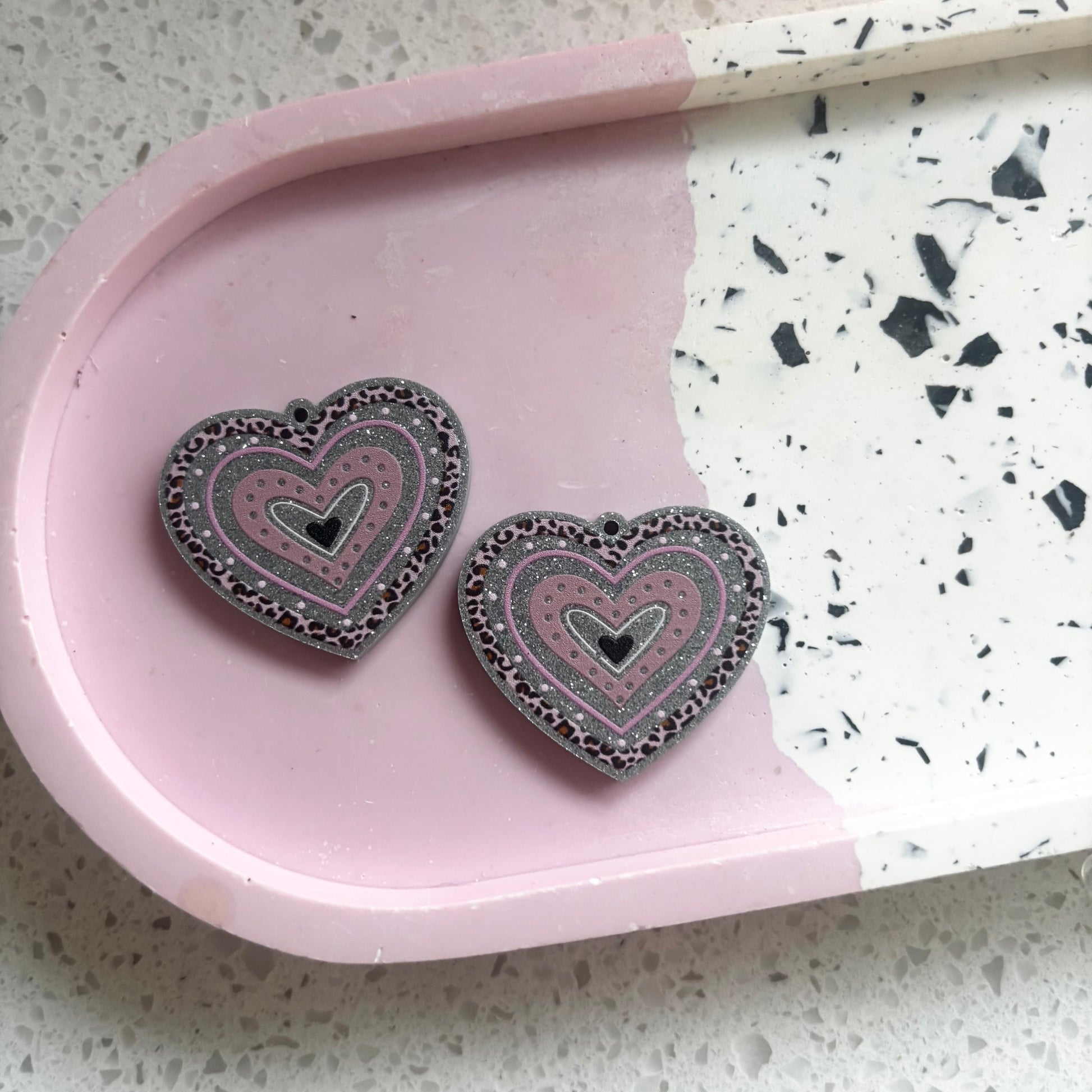 silver heart dangles