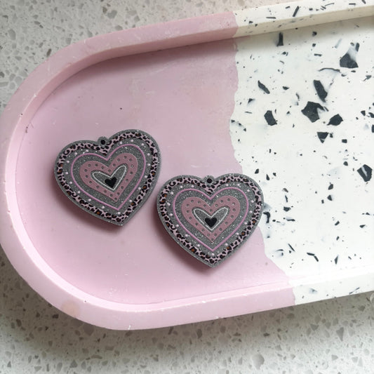 silver heart dangles