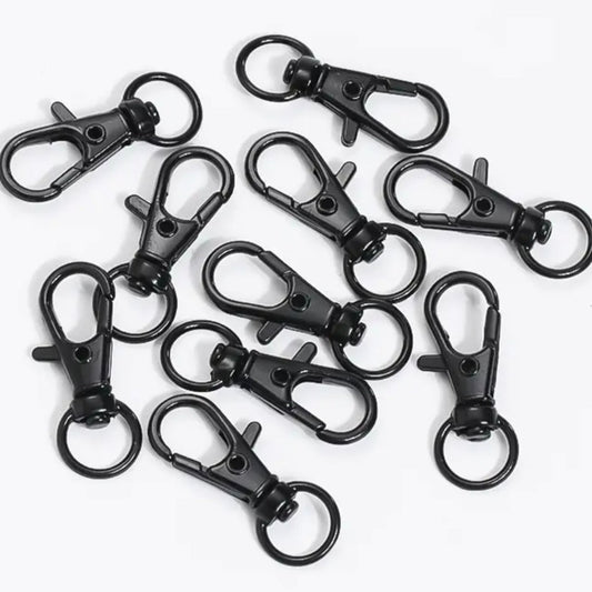 32mm black lobster keyring clasps