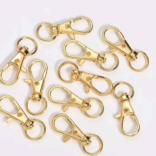32mm gold lobster keyring clasps