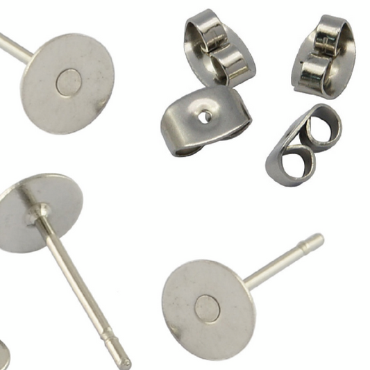 5mm earring posts and backings