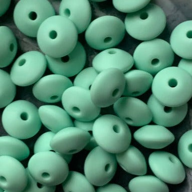 Mint green - 12x7mm Lentil - 10pack