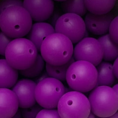 Dark purple - 15mm round - 10pack