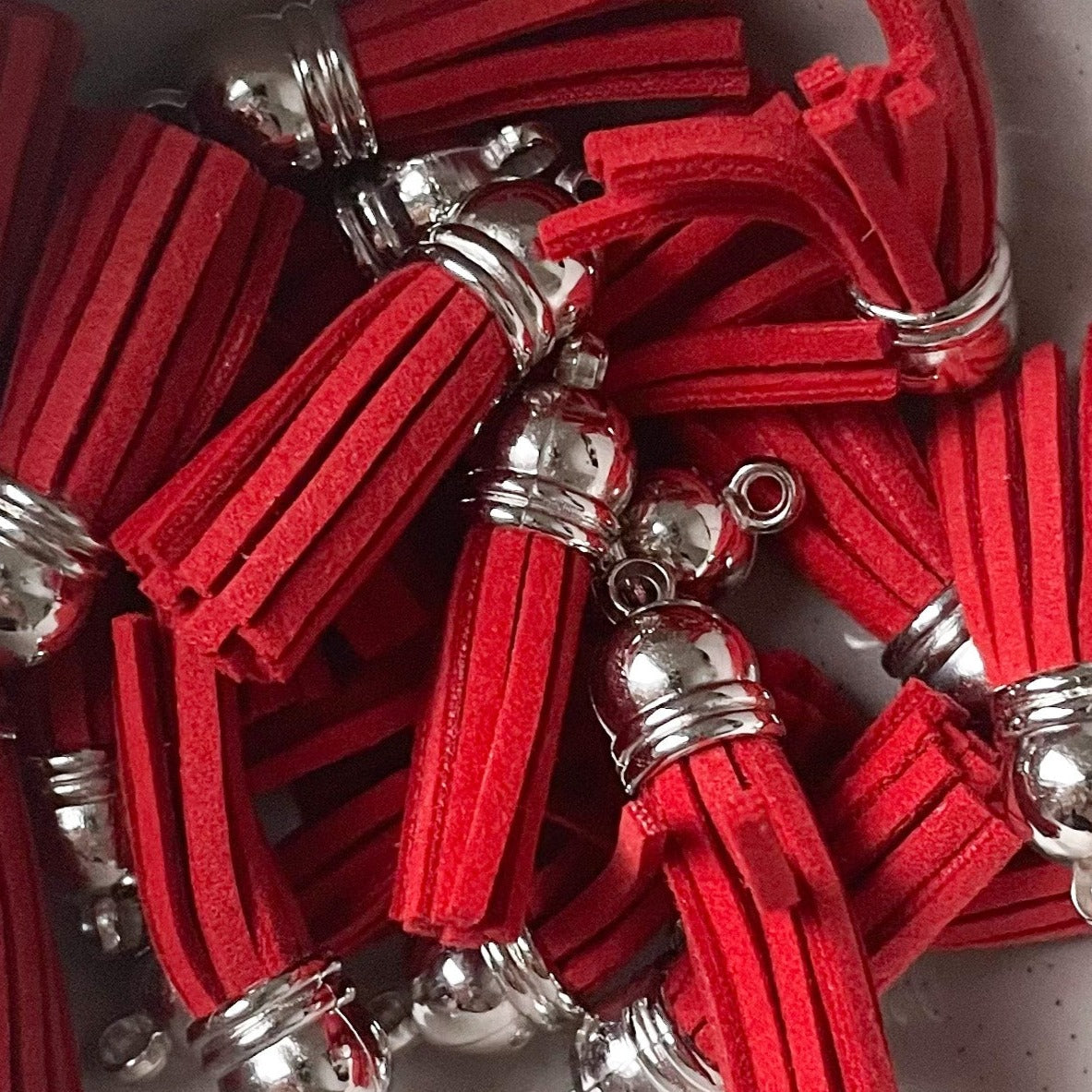 Red Silver Tassels - 5 Pack