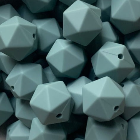 Blue grey - 14mm Icosahedron - 10pack