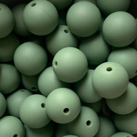 Moss green - 15mm round - 10pack