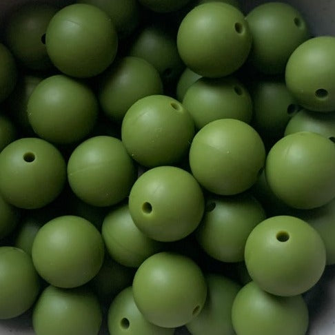 Army green - 15mm round - 10pack