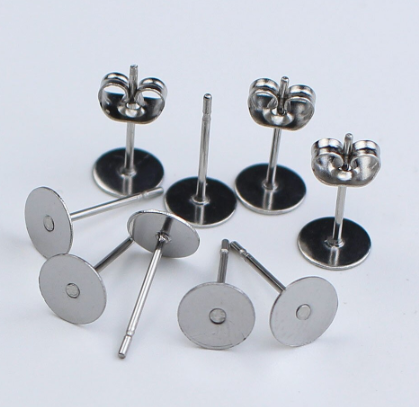 3mm Stainless Steel Silver Earring Stud Posts & Backings - 200 Pieces