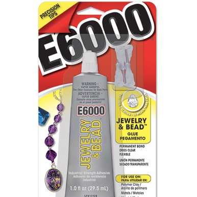 E6000 Jewellery & Bead Glue + Nozzle Tips - 40.2g / 1oz - Tube