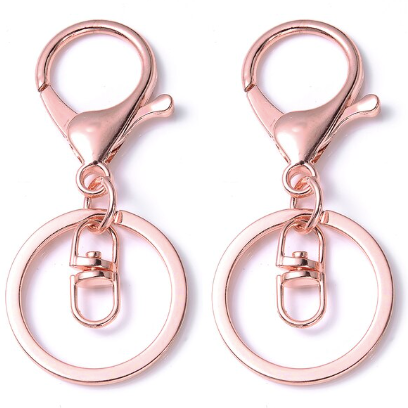 Lobster Clasp & Keyring 8 Buckle - Rose Gold - 10 Pack