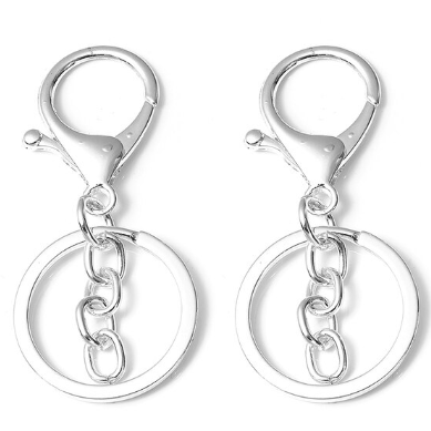 Lobster Clasp & Keyring - Silver - Pack of 10