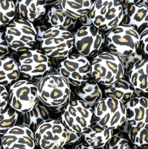 White Leopard - 15mm Round - 10 Pack