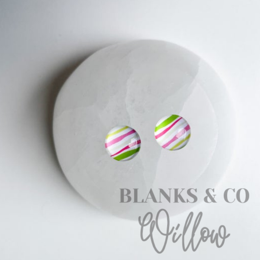 Stripe Glass Dome Studs