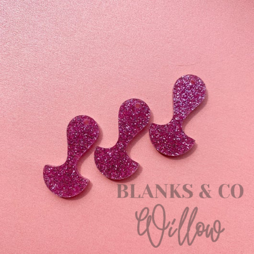 Pink Glitter Trolley Token – Willow Blanks & Co.