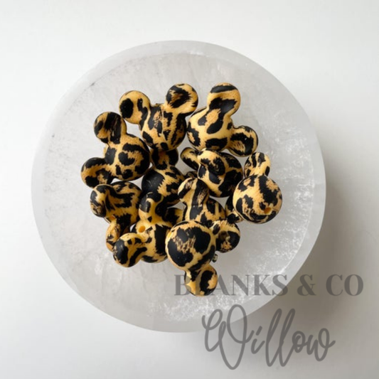 Yellow Leopard Minnie Beads - Pack of 5