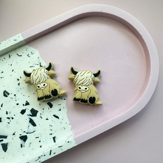 highland cow silicone bead