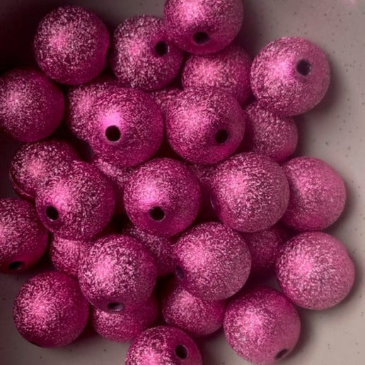 16mm Star Dust Pink Acrylic Beads - 10 Pack